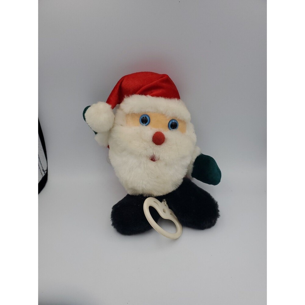 10" VINTAGE TB TRADING CO CHRISTMAS Pull String SANTA STUFFED ANIMAL PLUSH TOY